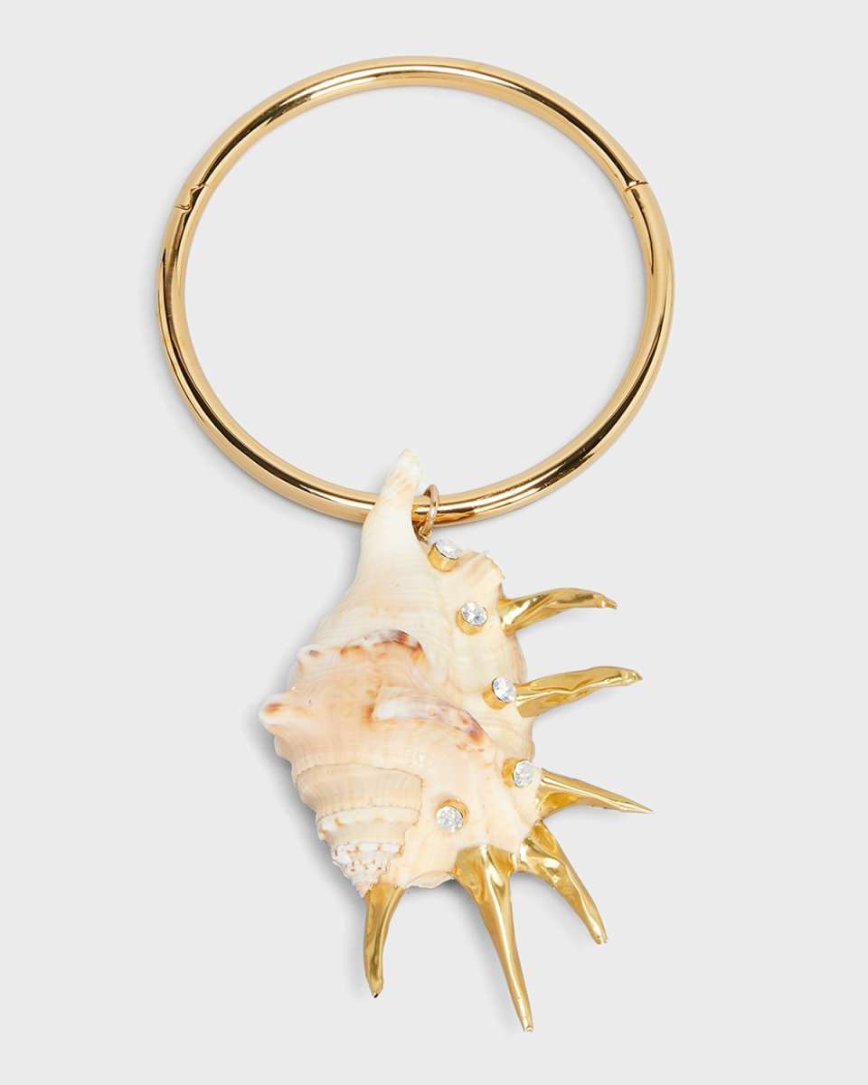 Chrystal Conch Shell Tubular Choker Necklace
